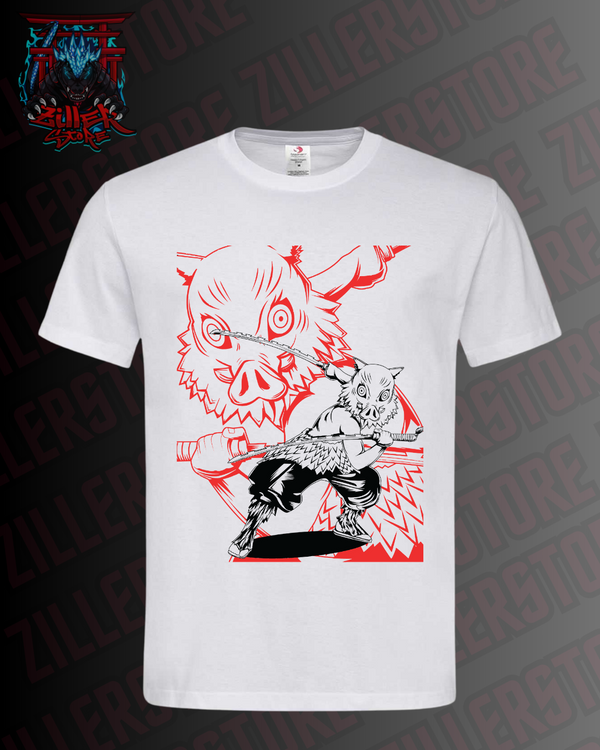 Inosuke Red Black & White - Demon Slayer T-Shirt Tee