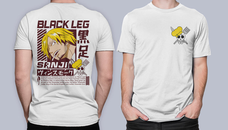 Sanji Wano - BZTEE - T-Shirt One Piece - Black Leg - One Piece T-Shirt - OnePiece Tshirt - Maglietta
