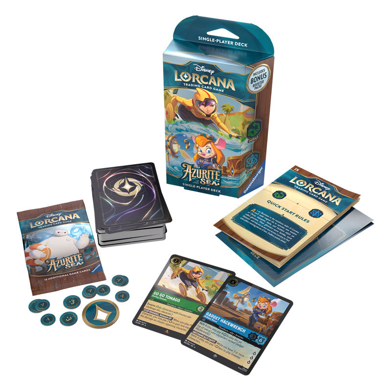 Disney Lorcana – Starter Deck Smeraldo Zaffiro – Mare di Azzurrite – Azurite Sea – Inglese - PREORDINE IN USCITA 27/11/2024