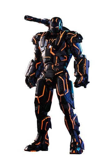 Iron Man 2 Movie Masterpiece Series Diecast Action Figure 1-6 Neon Tech War Machine Hot Toys Excl.