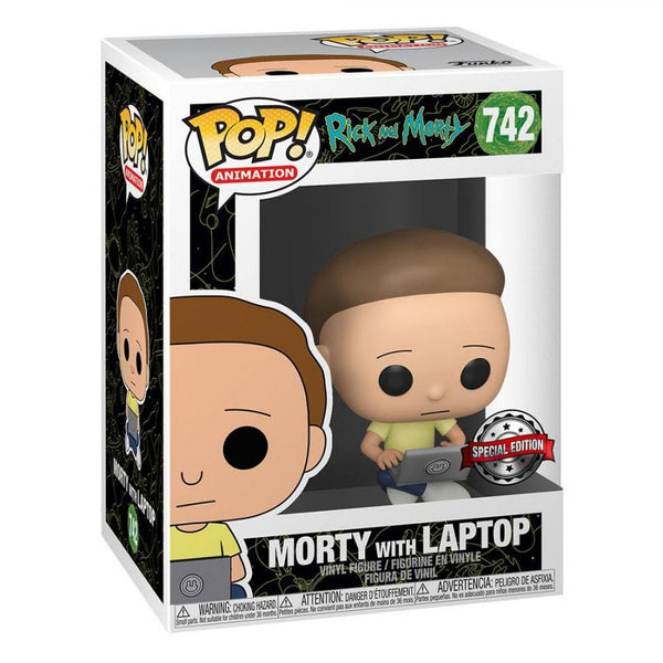 Rick & Morty POP! Animation Vinyl Figure Morty w-Laptop 9 cm