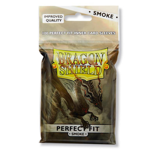 13023 Dragon Shield Standard Perfect Fit Sleeves - Clear-Smoke (100 Sleeves) perfect size