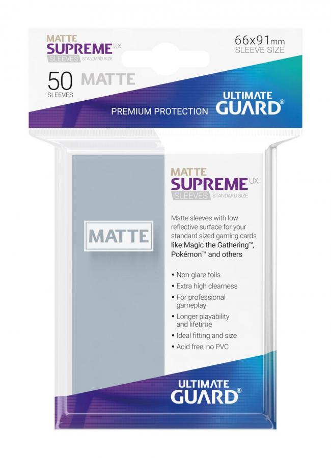 Ultimate Guard Supreme UX Sleeves Standard Size Matte Transparent (50)bustine trasparenti opache