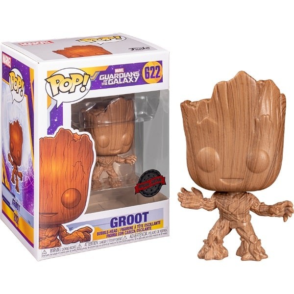 POP! Marvel #622 GROOT WOOD DECO Limited Ed.con PROTECTOR BOX Figure in Vinile 9 cm